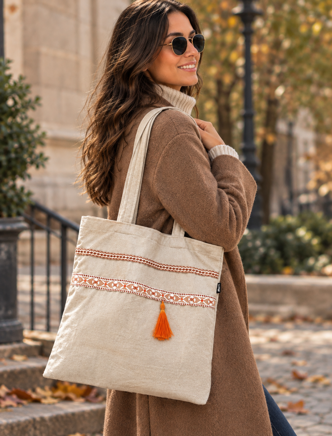 Tote Bag Soft Velvet Beige