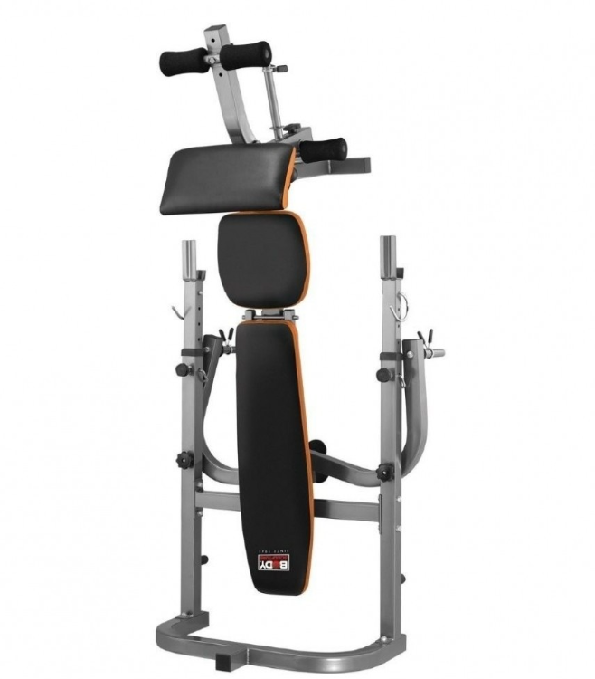 Foldable weight lifting bench with arm curl BW-3210ABR color Black /Red