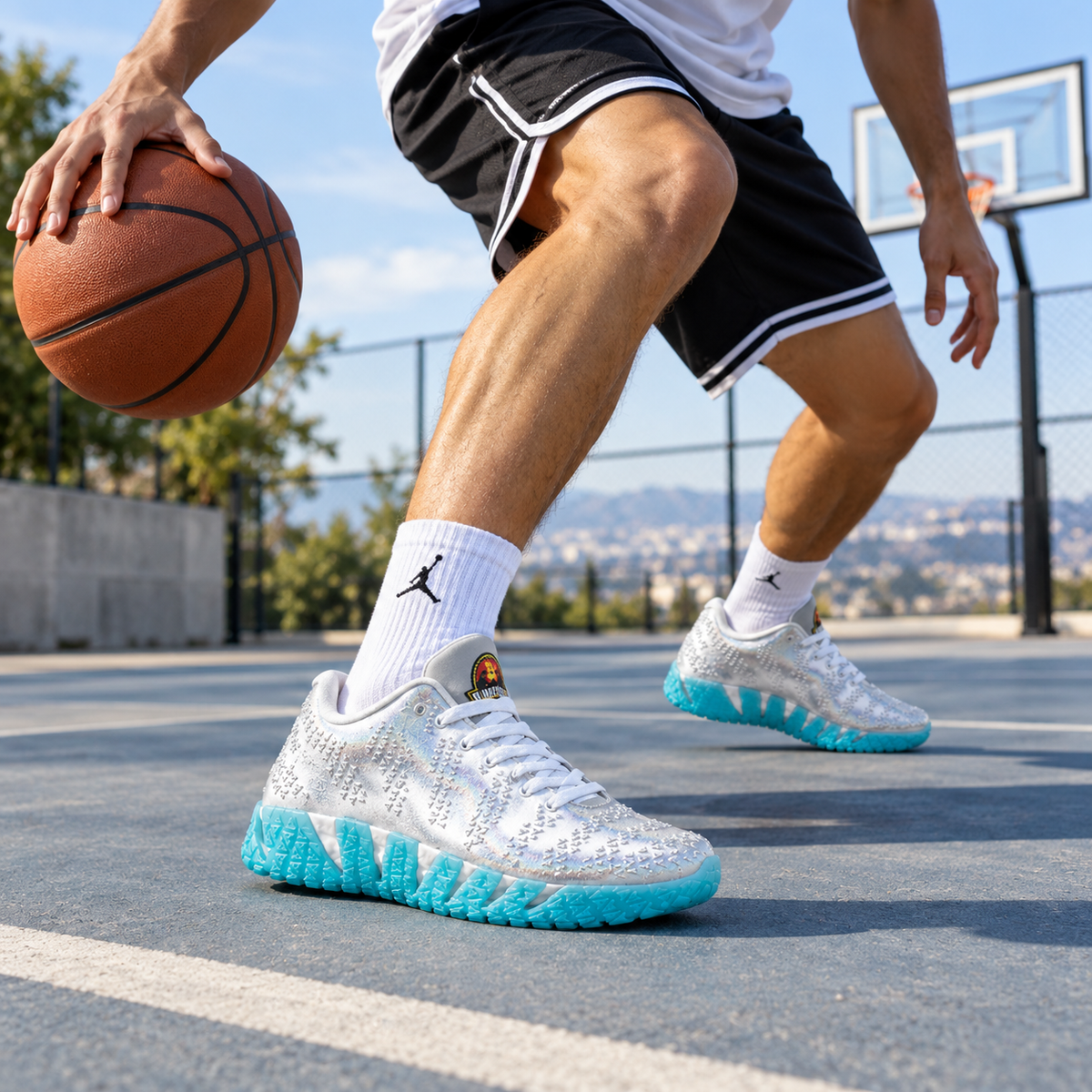Basketball Shoes Silver/Aqua #IU7239-002