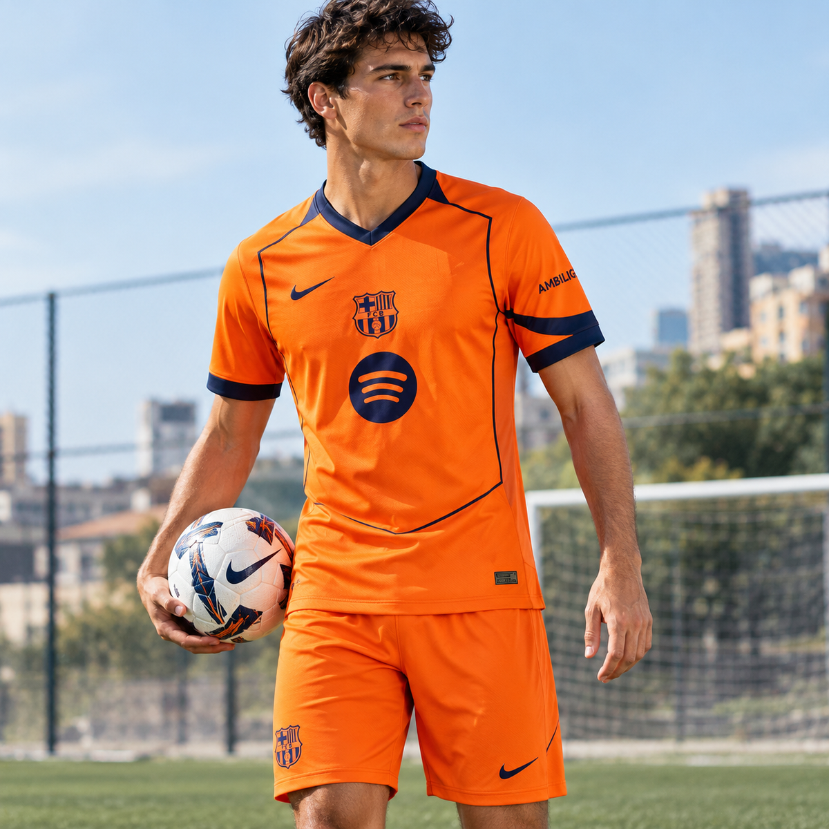Football Uniform FC Barcelona Orange/Fosfor