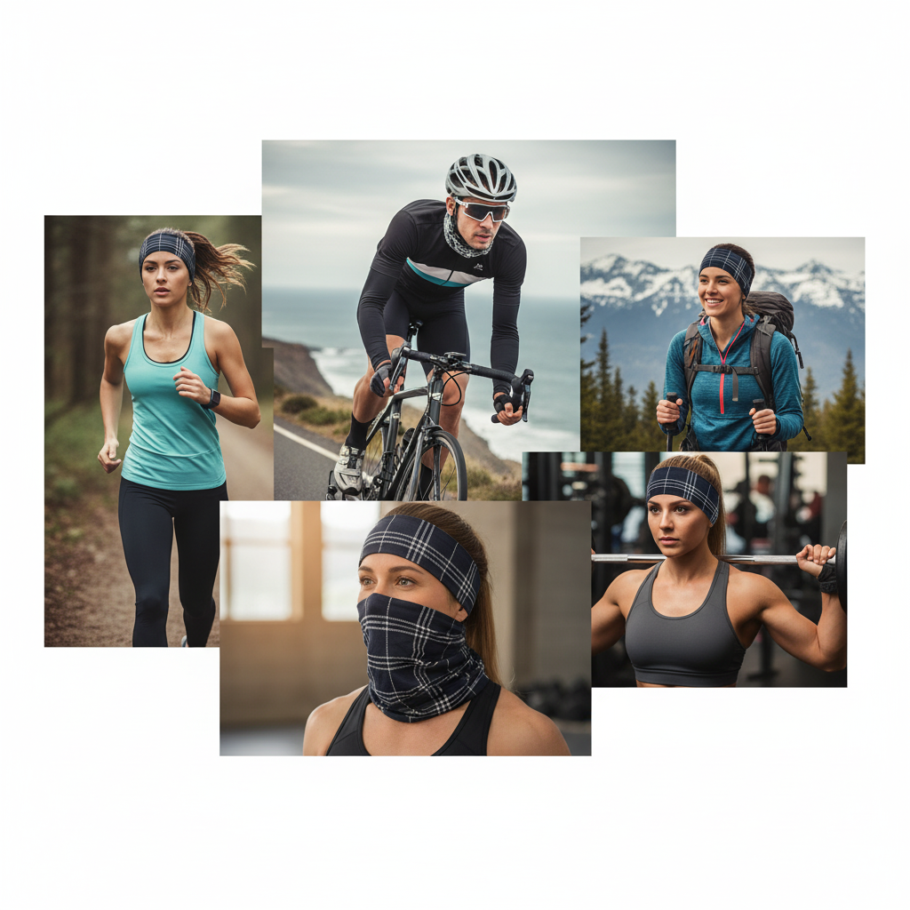 Functional Headgear - Coton Lycra Carreau Navy