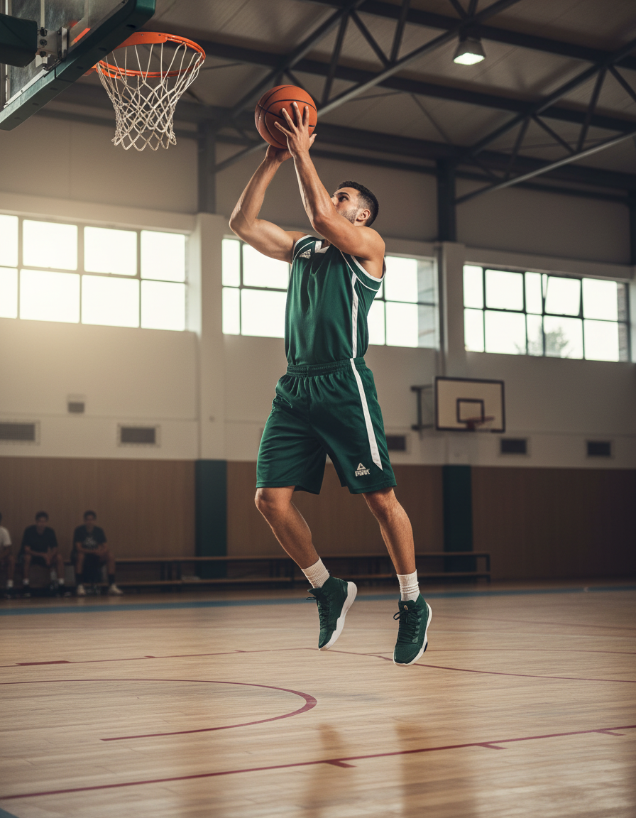 Peak Basketball Uniform F771102 Forestgreen/White