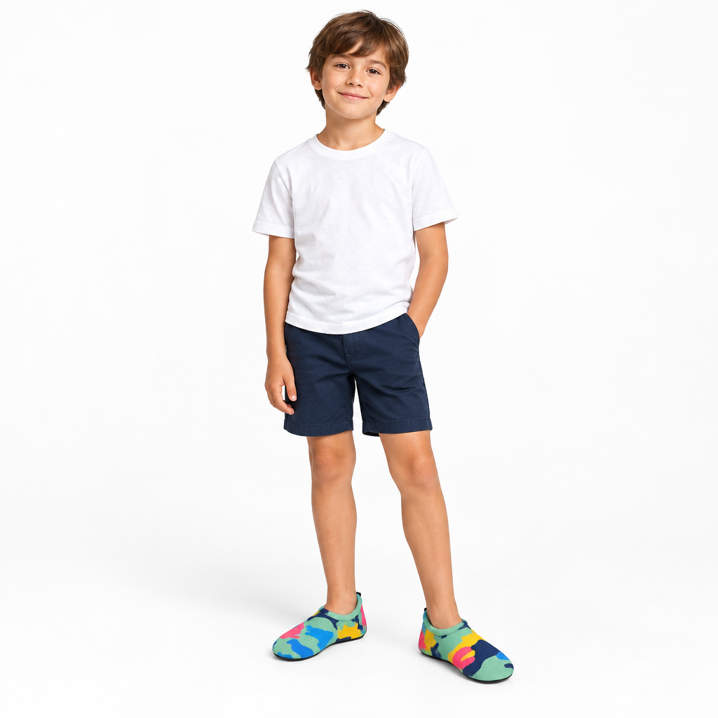 Boy wearing colorful Flexy shoes