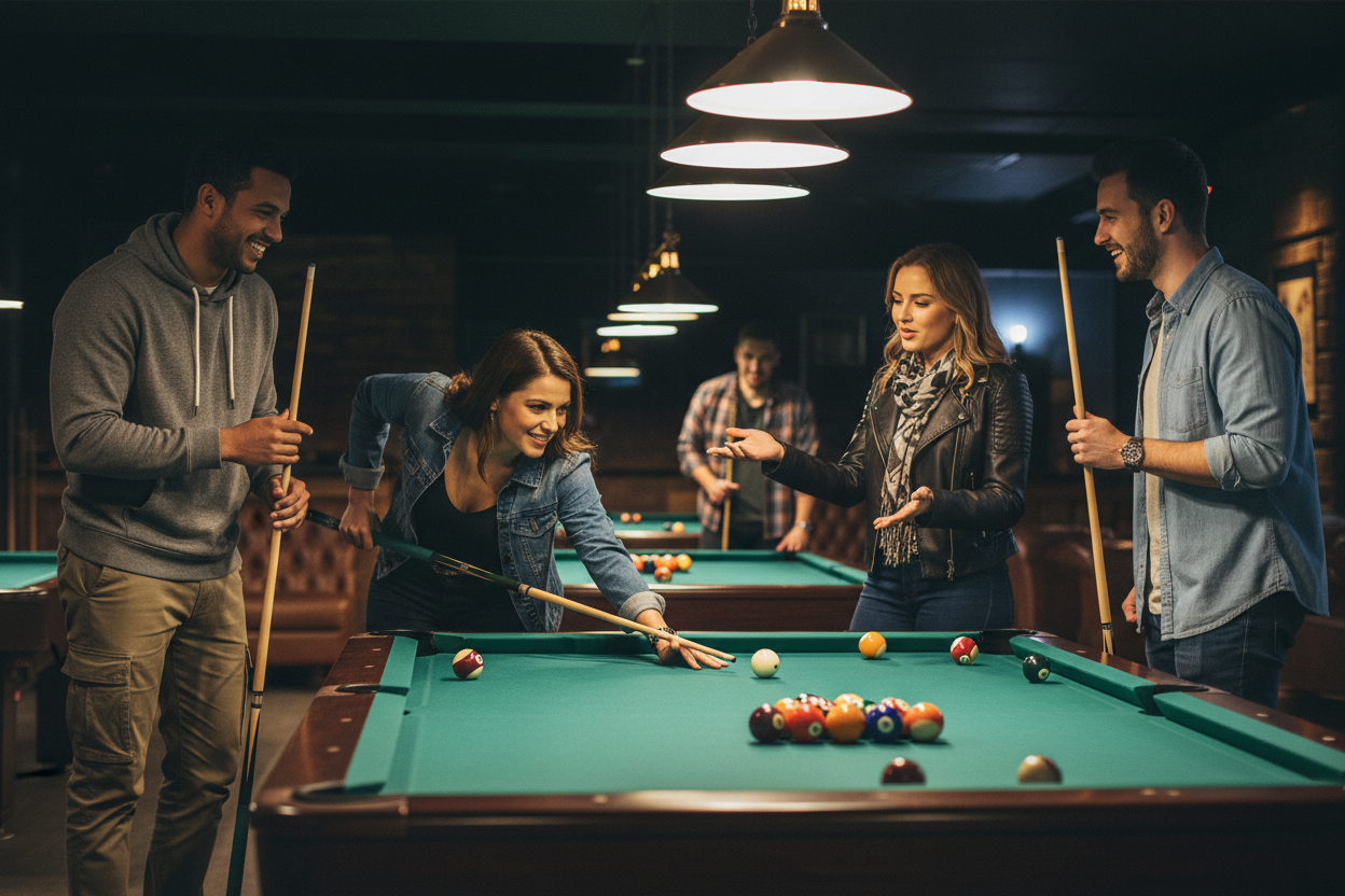 Green Pool Cue Team Lifestyle