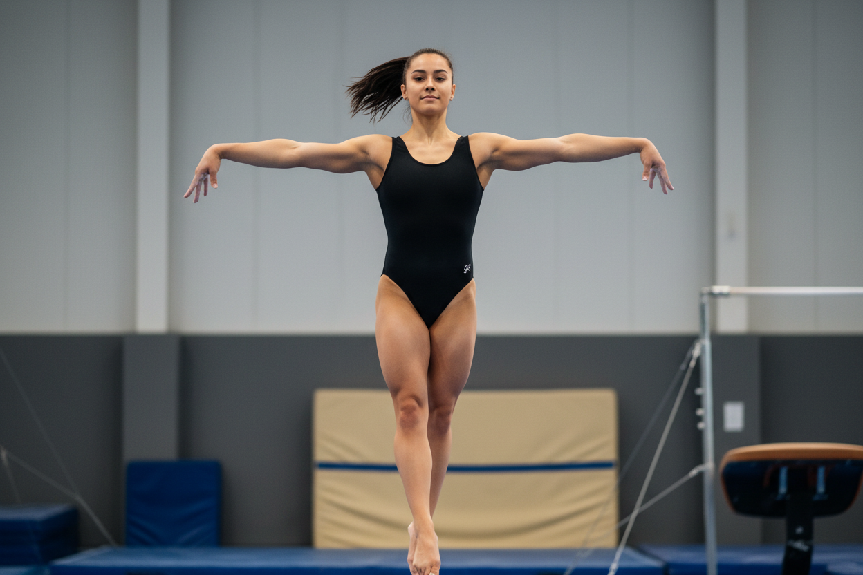 Gymnast in Black Leotard