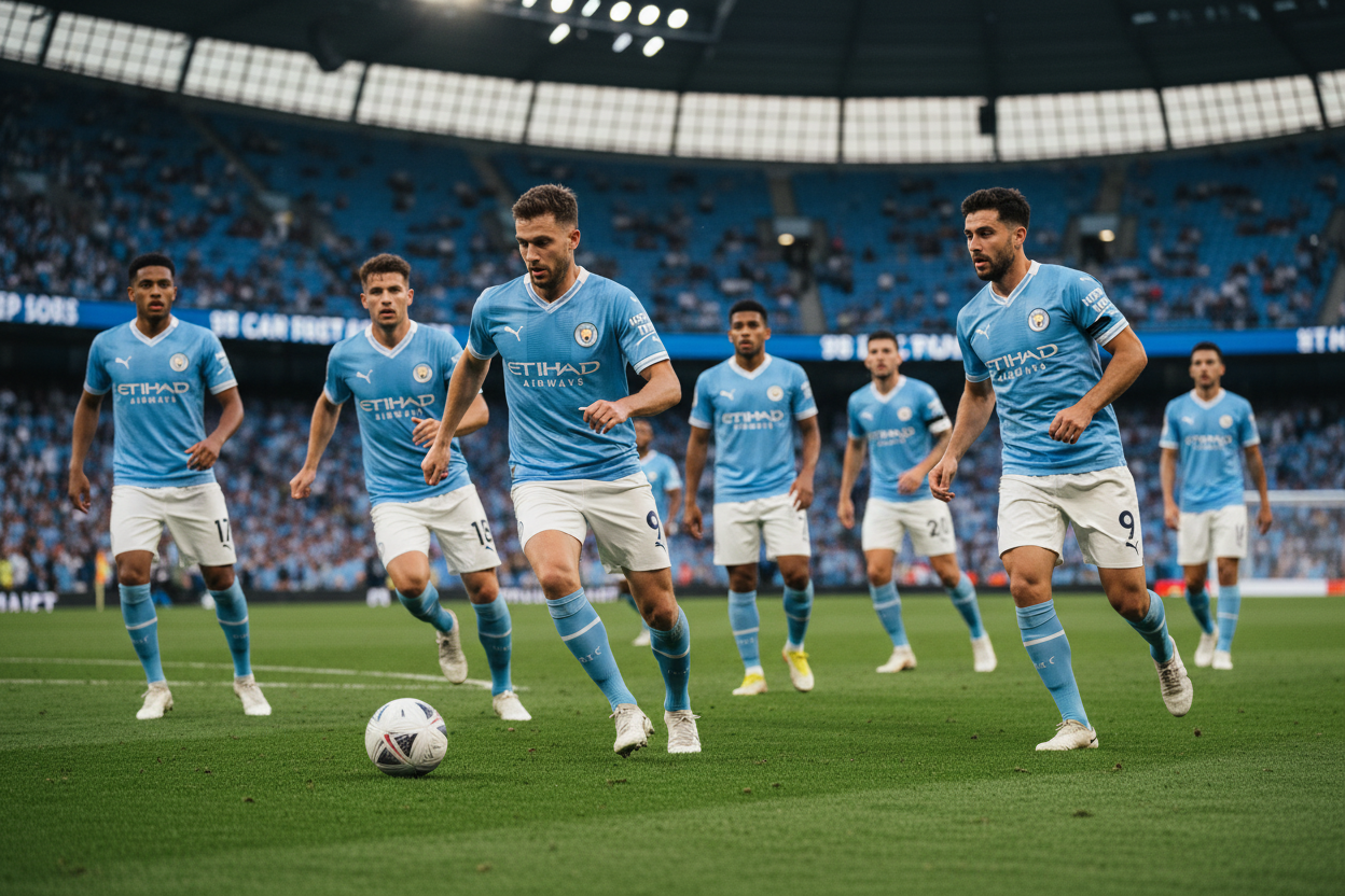 Man City Kit – Adult Team Playing Football