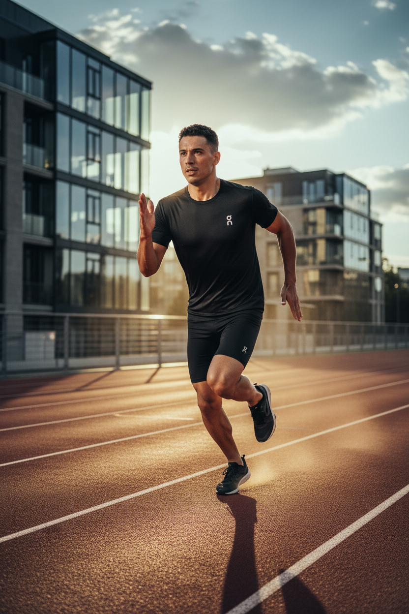 Man Wearing On Running T-Shirt Doing Sport