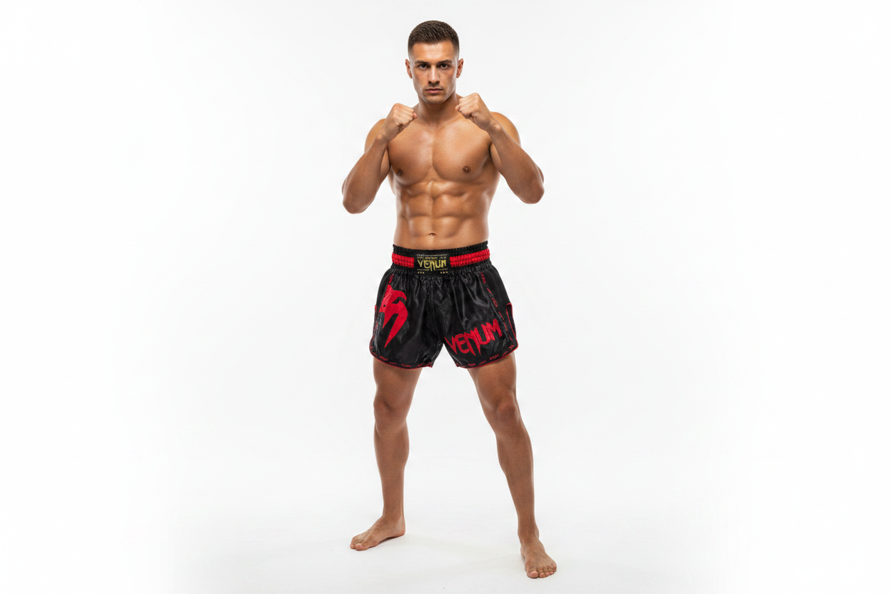 Man wearing Venum boxing shorts