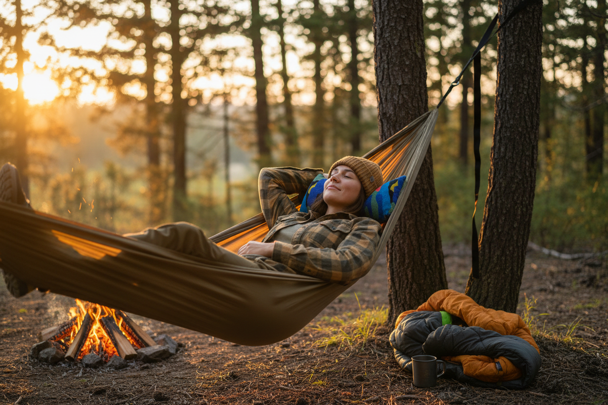 Multicolor pillow camping lifestyle