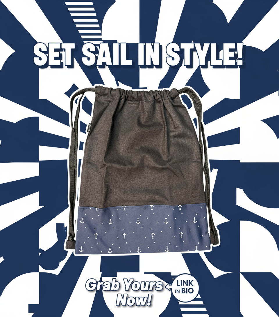 Lace Bag Navy Anchor