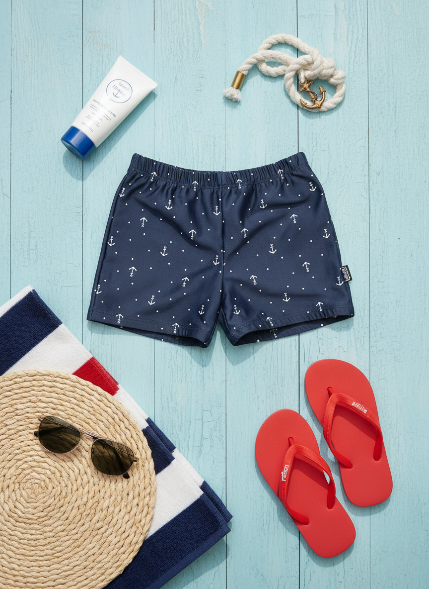 Boys swim short Anchor Navy