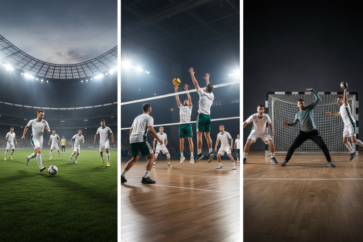 PEAK White & Dark Green – Team of 6 – Football Volleyball Handball