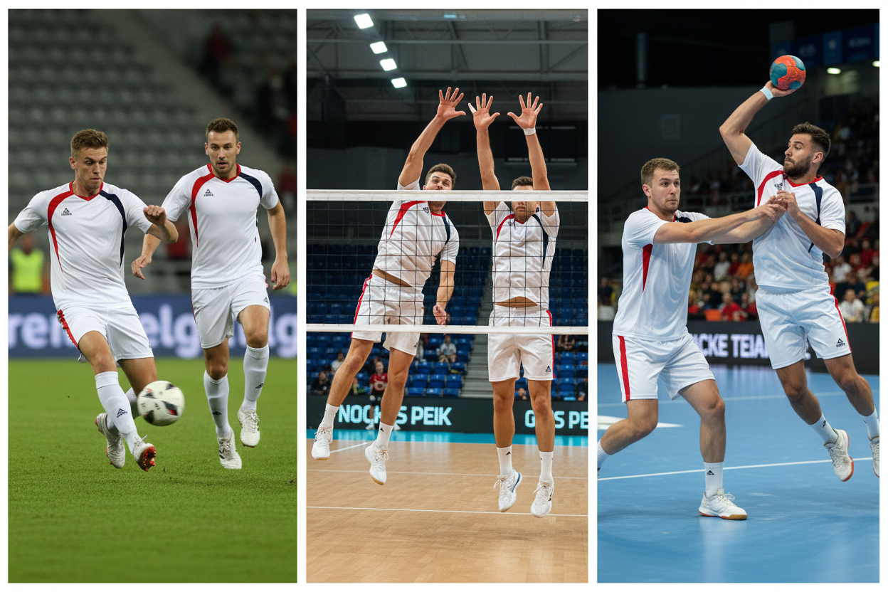 PEAK White Red Navy - 6 Players Football Volleyball Handball