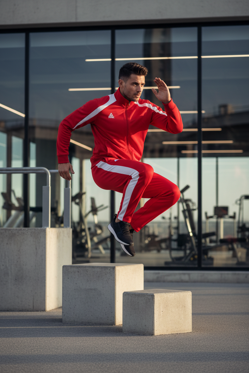 Red Tracksuit Lifestyle