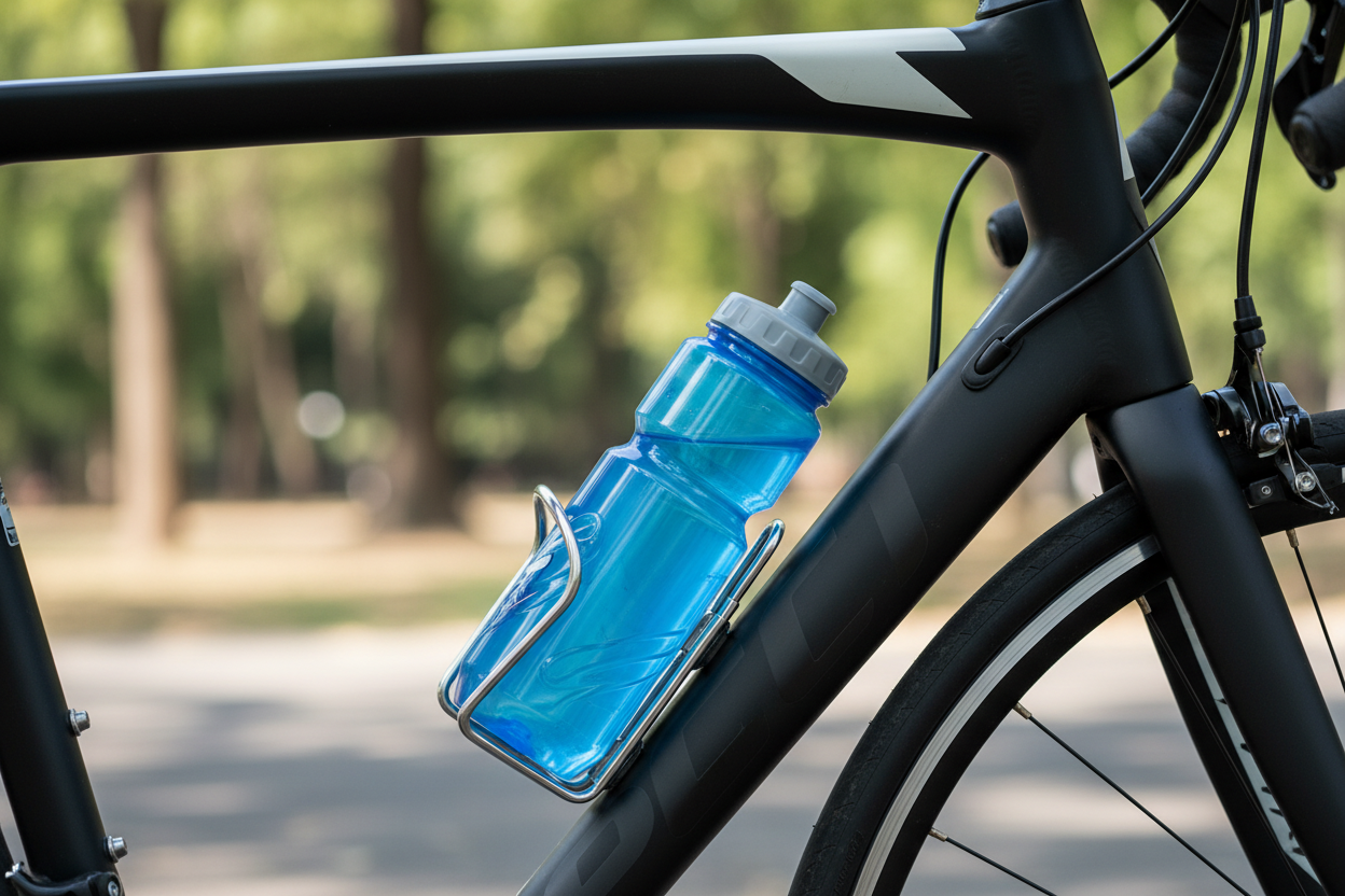 Silver Chrome Bicycle Bottle Cage - How To Use Mounted on Bike