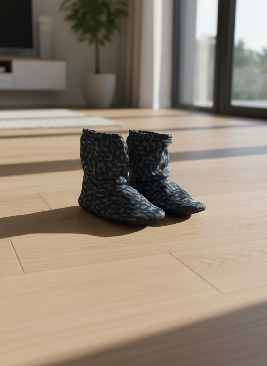 Fluffy Pixel Slippers Grey