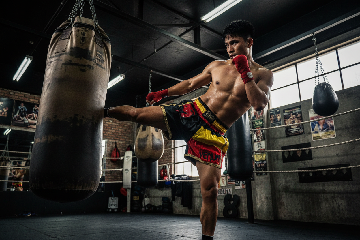 Venum Muay Thai shorts lifestyle shot