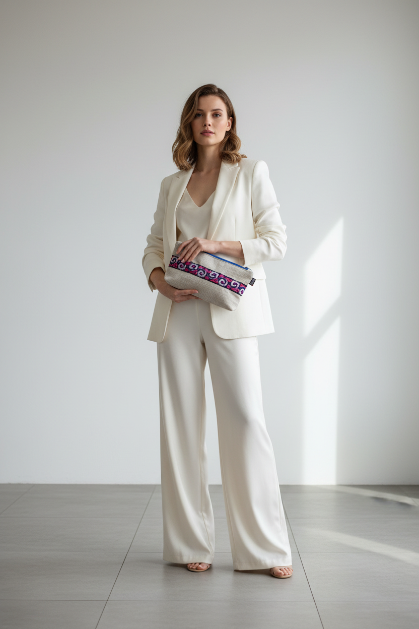 Woman Holding Clutch Bag