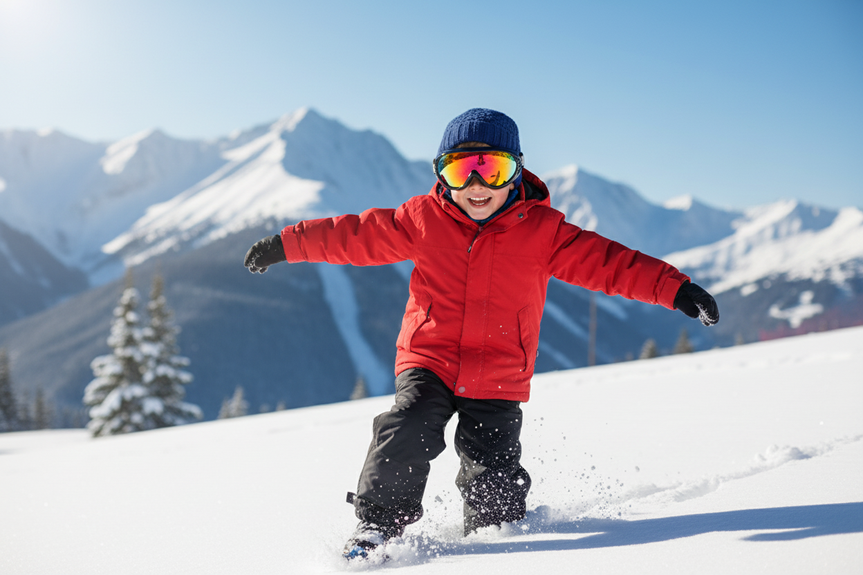 Young Boy Wearing Ski Goggles - Lifestyle Photo