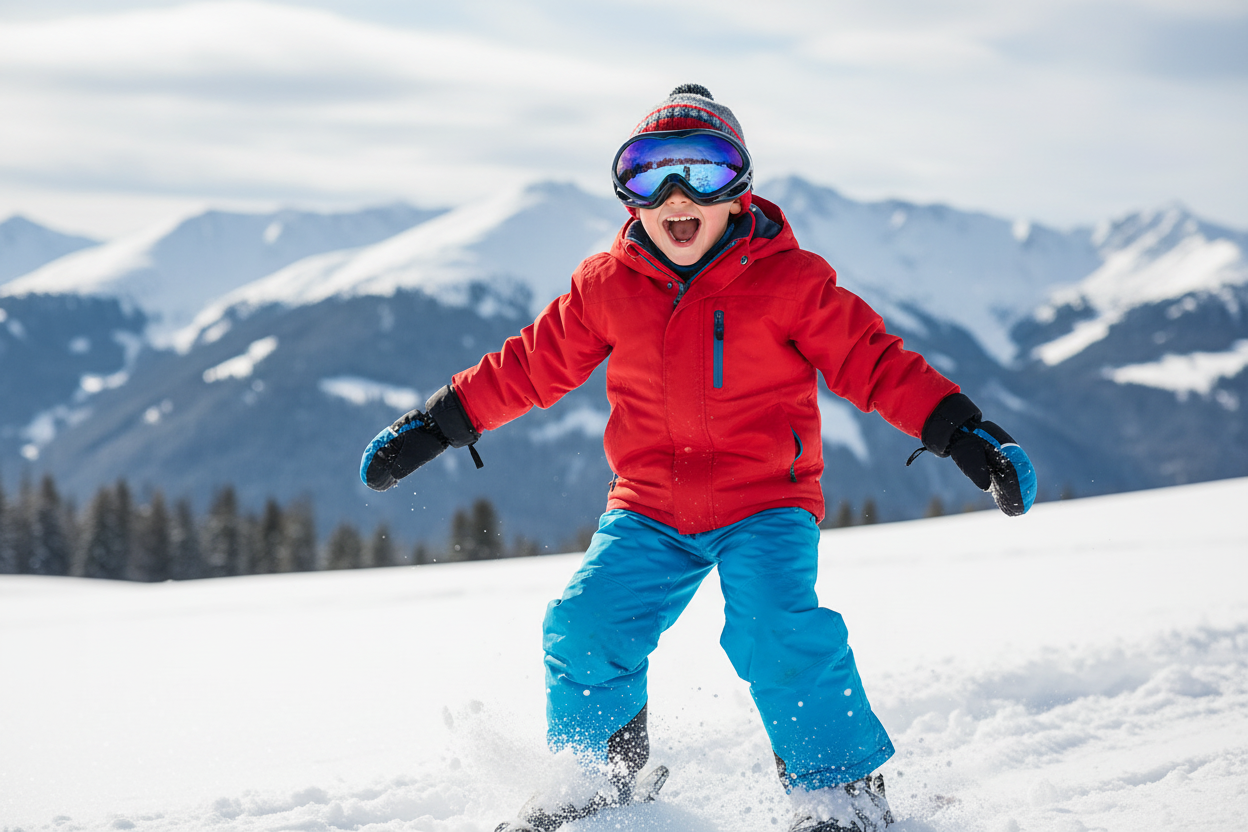 Young Boy Wearing Ski Goggles - Lifestyle Photo