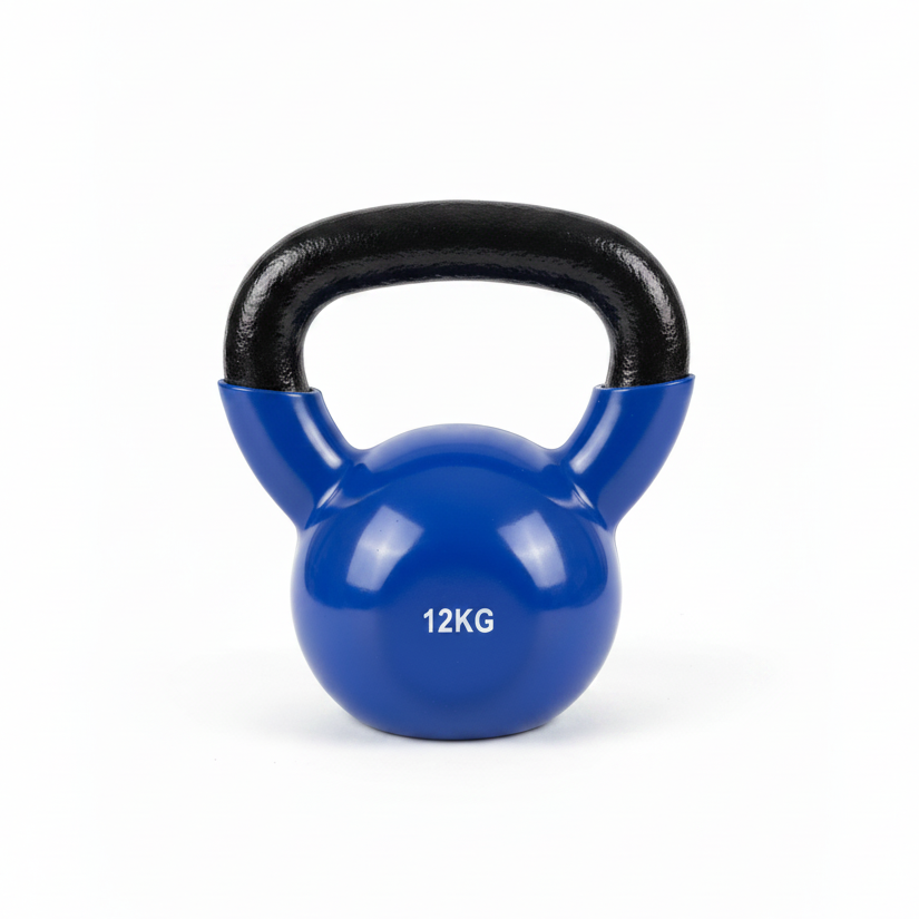 12KG Blue Kettlebell White Background
