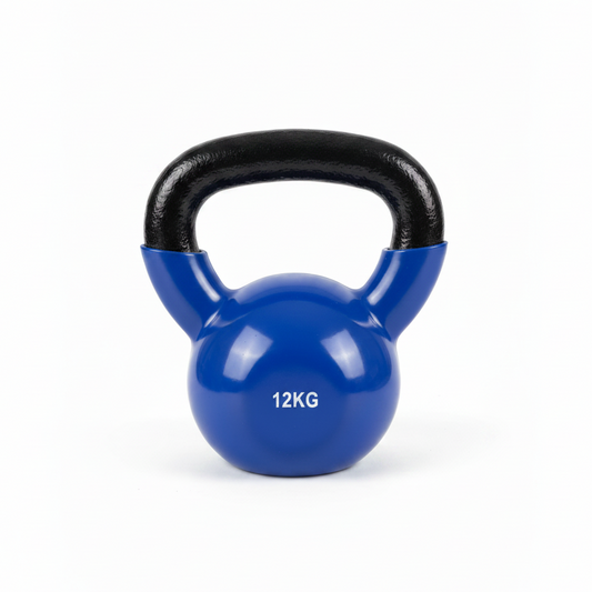 12KG Blue Kettlebell White Background