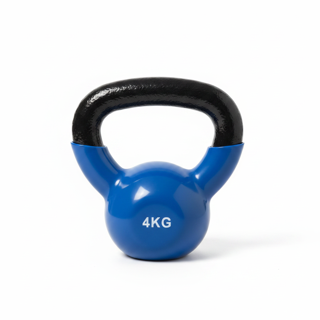 4KG Blue Kettlebell White Background
