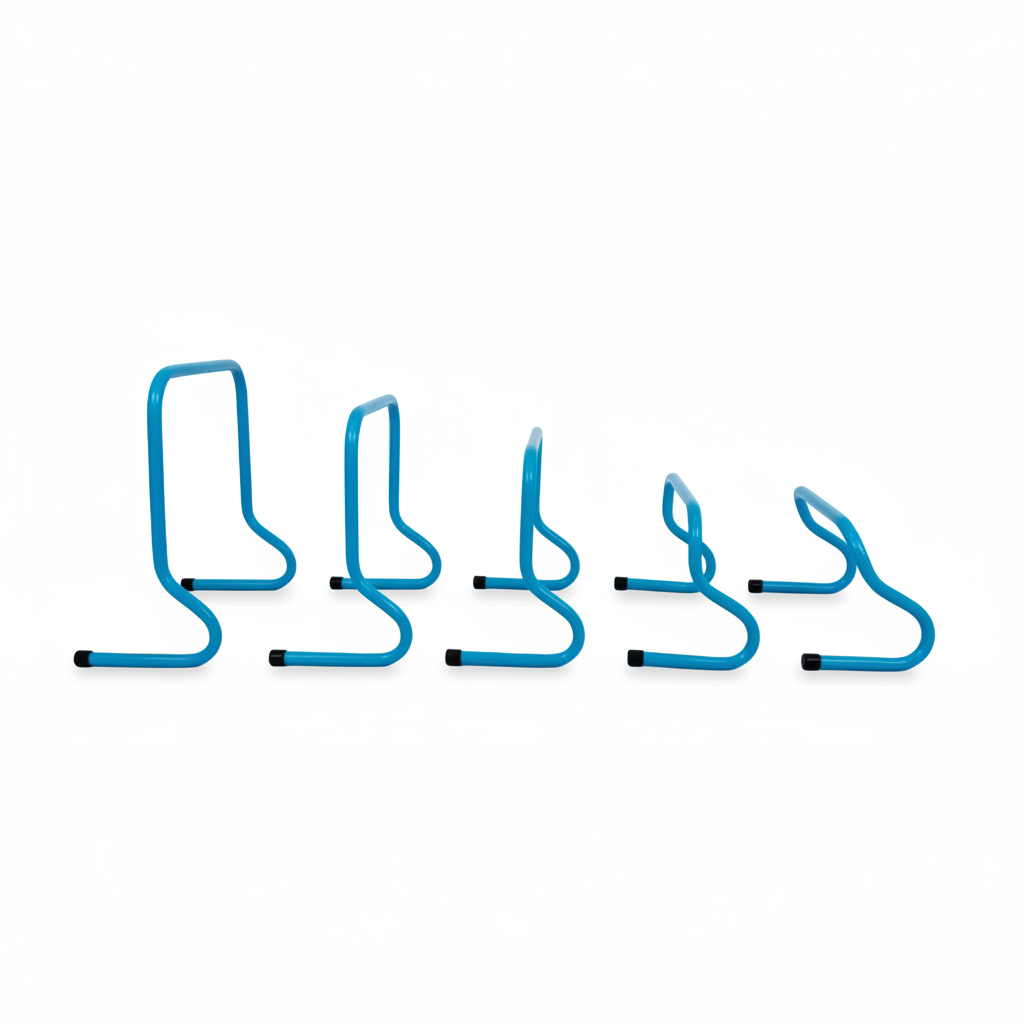 5 Blue Agility Hurdles – Square White Background