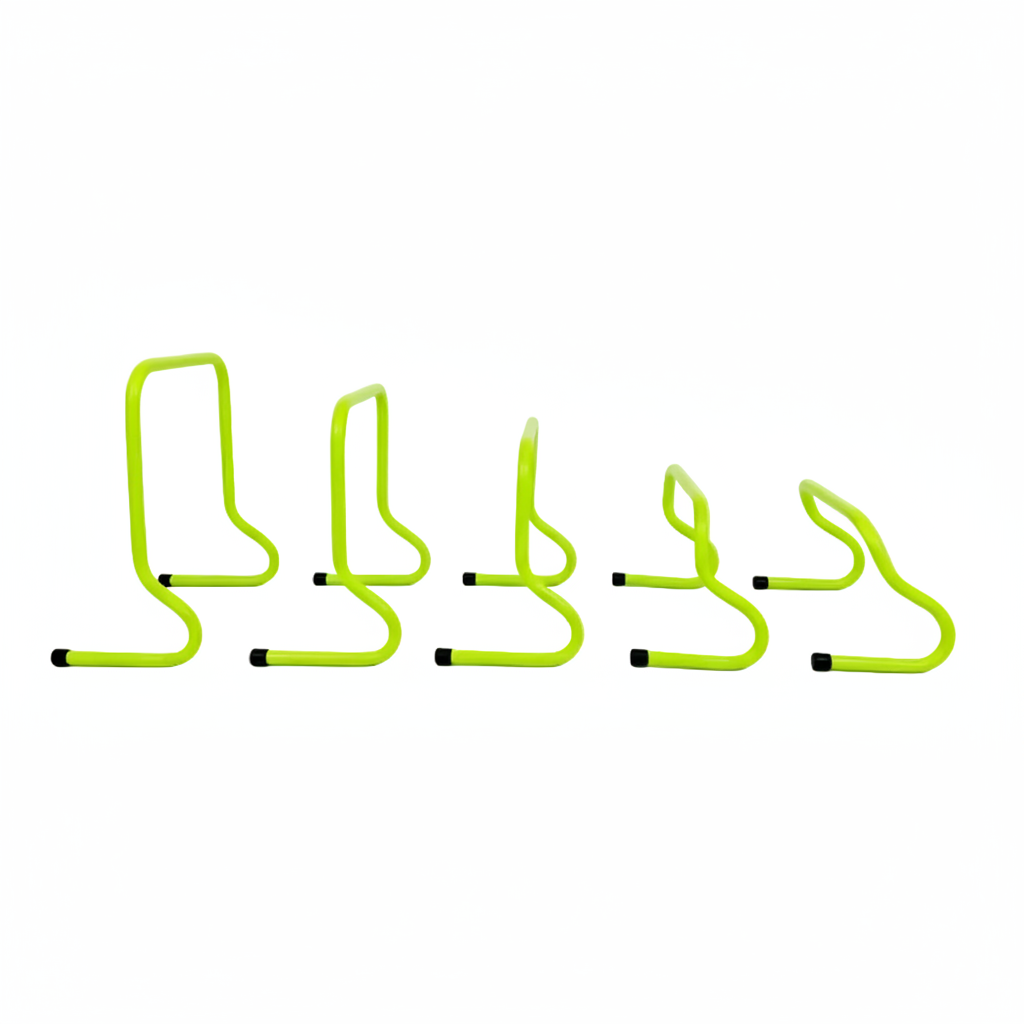 5 Neon Green Agility Hurdles – High Resolution