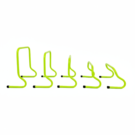 5 Neon Green Agility Hurdles – High Resolution