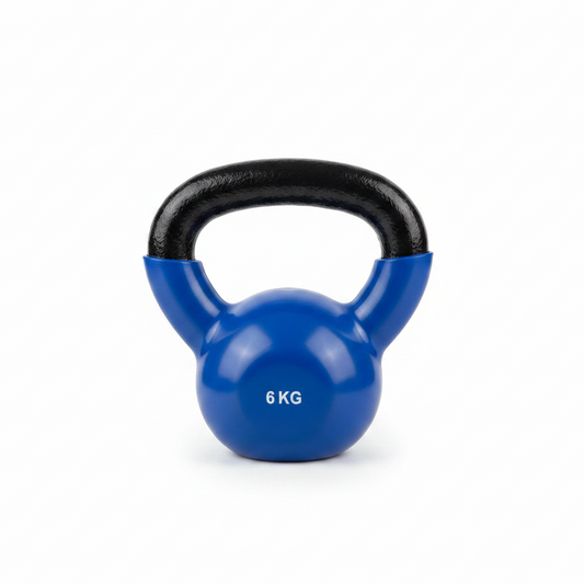 6KG Blue Kettlebell White Background