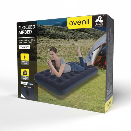 Flocked Air Bed Twin Size #20334