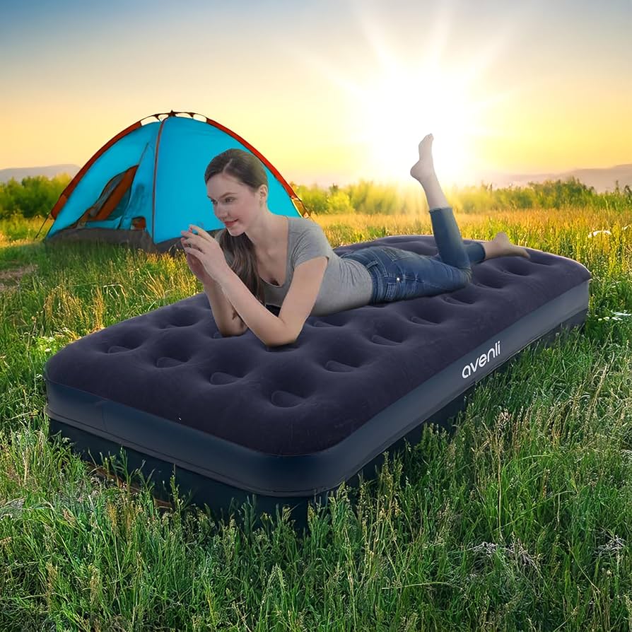 Flocked Air Bed Twin Size #20334