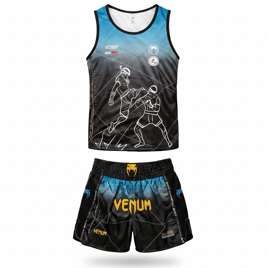 Kickboxing Uniform Set Blue/Black