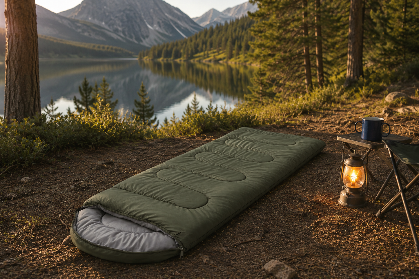 Camping sleeping bag Olive
