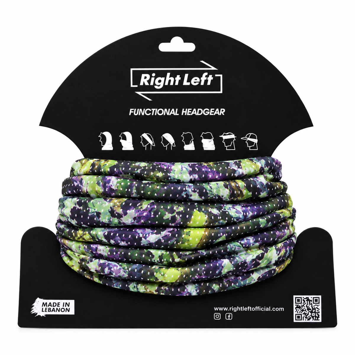 Functional Headgear - Lycra Flower Green