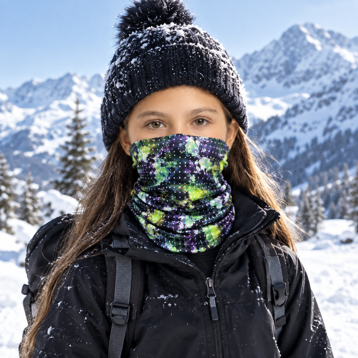Functional Headgear - Lycra Flower Green