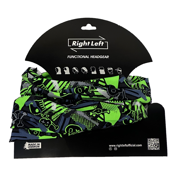 Functional Headgear - Lycra Skull Green