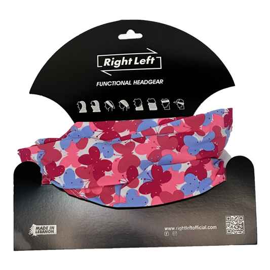 Functional Headgear - Lycra Butterflies Pink