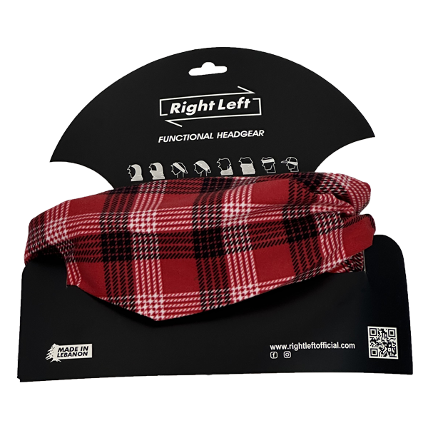 Functional Headgear - Coton Lycra Carreau Red