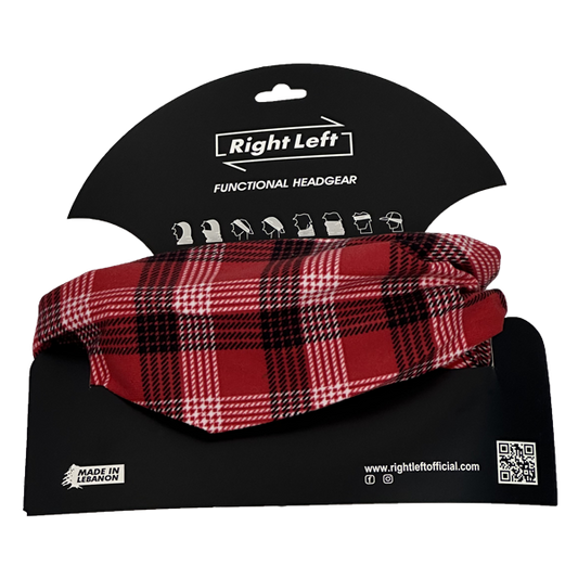 Functional Headgear - Coton Lycra Carreau Red