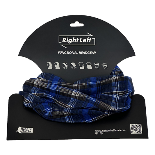 Functional Headgear - Coton Lycra Carreau Blue/Black