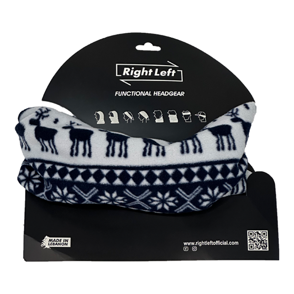 Functional Headgear - Fleece Deer Navy/White
