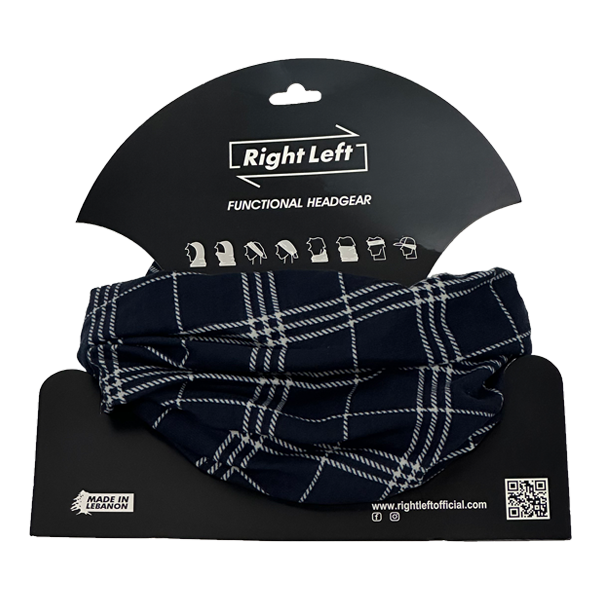 Functional Headgear - Coton Lycra Carreau Navy