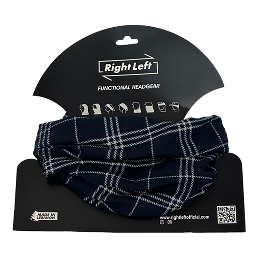 Functional Headgear - Coton Lycra Carreau Navy