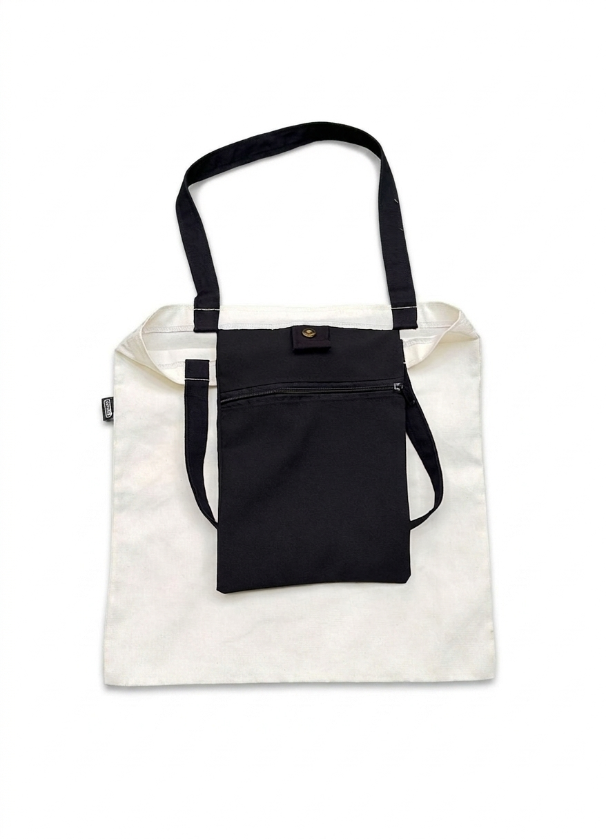 Tote Bag Off/White Embroidered