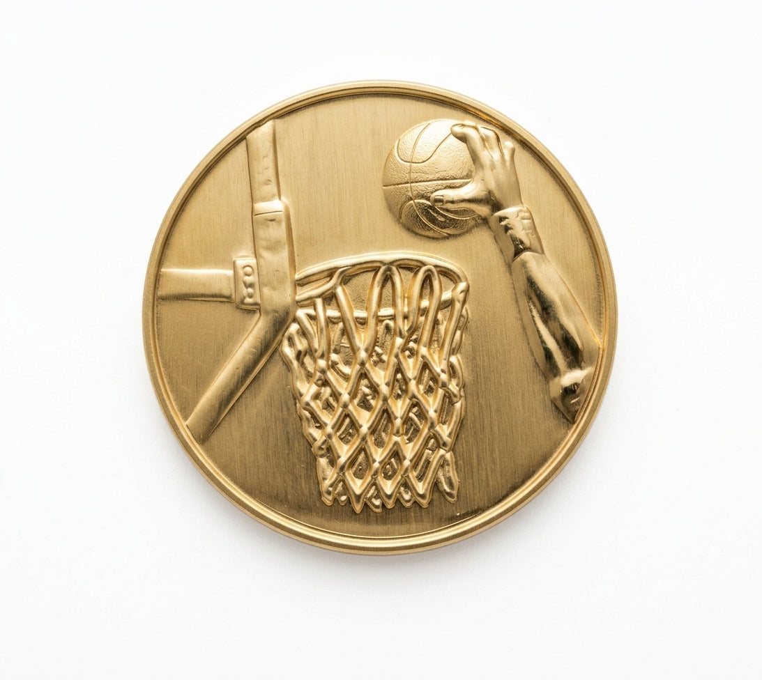 Insert Metal Stickers Trophy Basketball