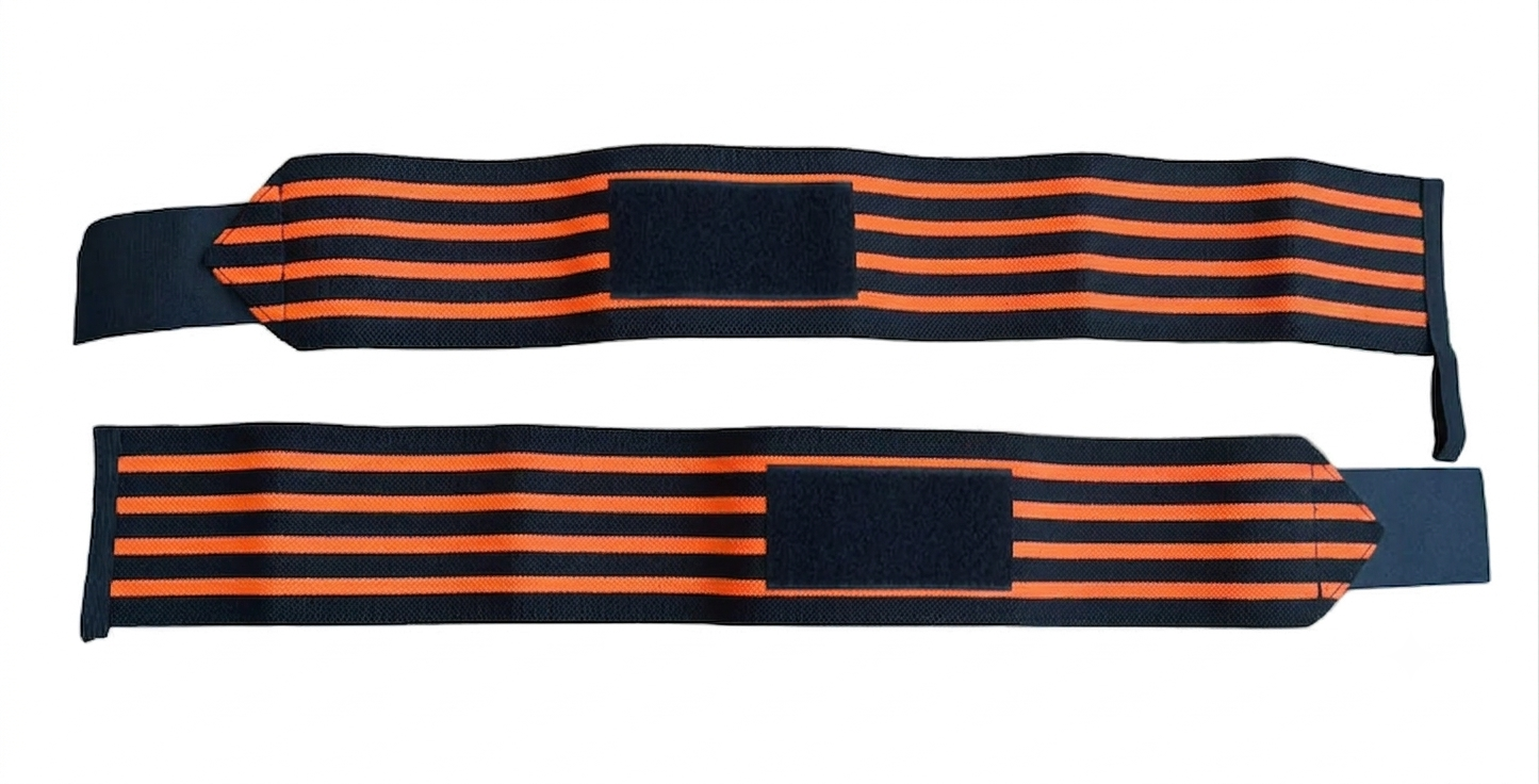 Weightlifting Wrist Wraps Black/Orange