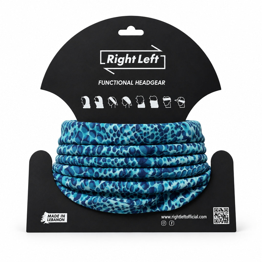 Functional Headgear - Coton Lycra Snake Blue
