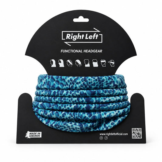 Functional Headgear - Coton Lycra Snake Blue